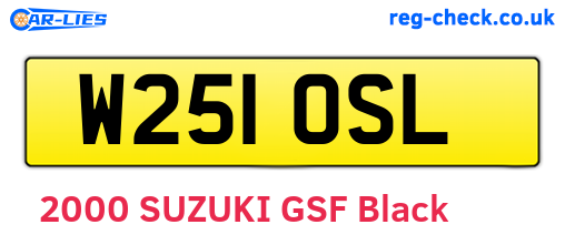W251OSL are the vehicle registration plates.