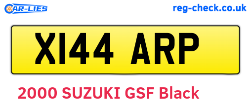 X144ARP are the vehicle registration plates.