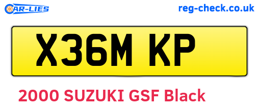 X36MKP are the vehicle registration plates.