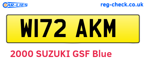 W172AKM are the vehicle registration plates.