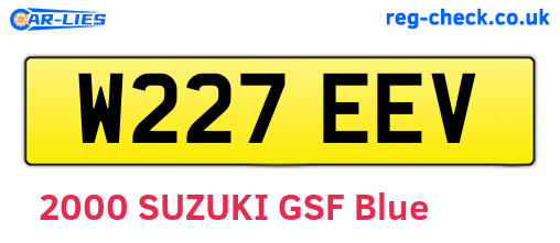 W227EEV are the vehicle registration plates.