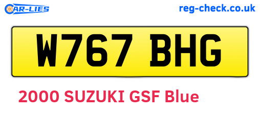 W767BHG are the vehicle registration plates.