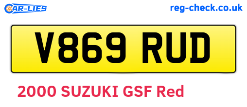 V869RUD are the vehicle registration plates.
