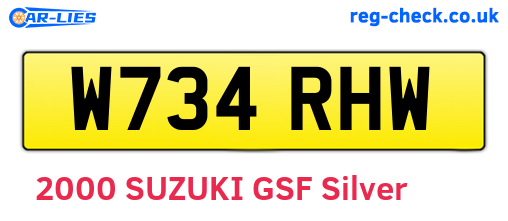W734RHW are the vehicle registration plates.