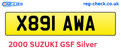 X891AWA are the vehicle registration plates.