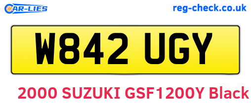 W842UGY are the vehicle registration plates.