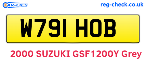 W791HOB are the vehicle registration plates.