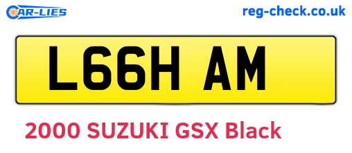 L66HAM are the vehicle registration plates.