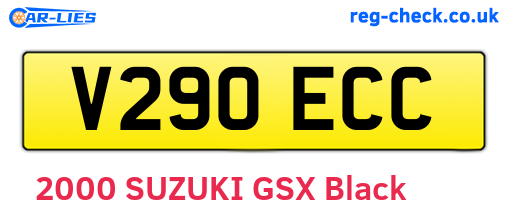 V290ECC are the vehicle registration plates.