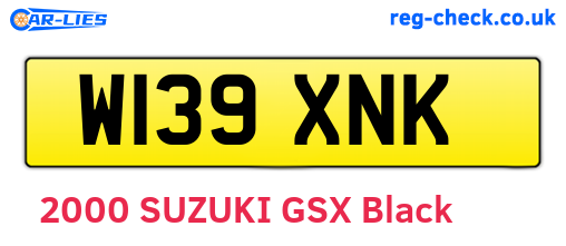 W139XNK are the vehicle registration plates.