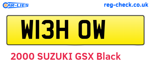 W13HOW are the vehicle registration plates.