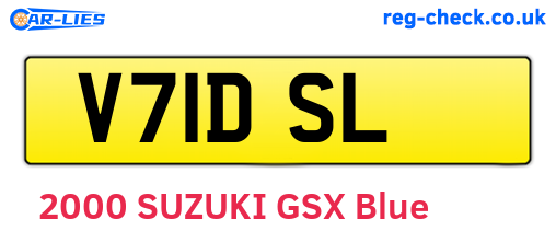 V71DSL are the vehicle registration plates.