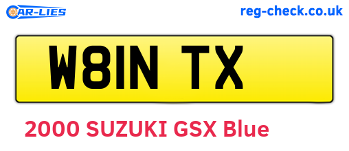 W81NTX are the vehicle registration plates.