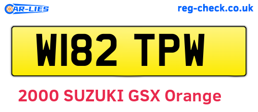 W182TPW are the vehicle registration plates.