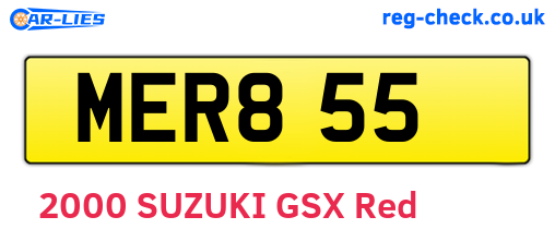 MER855 are the vehicle registration plates.