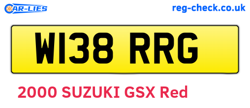 W138RRG are the vehicle registration plates.