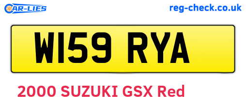 W159RYA are the vehicle registration plates.