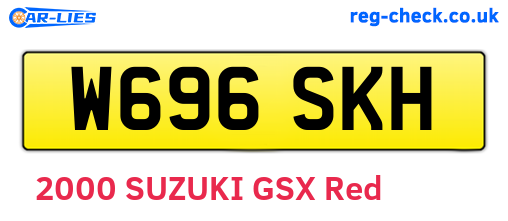 W696SKH are the vehicle registration plates.