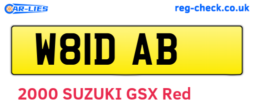 W81DAB are the vehicle registration plates.