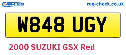 W848UGY are the vehicle registration plates.