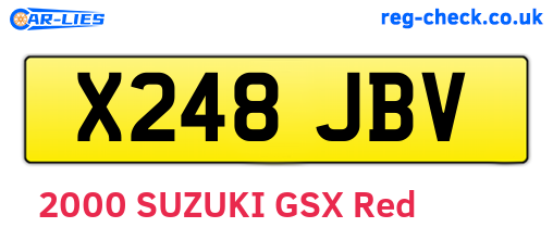 X248JBV are the vehicle registration plates.
