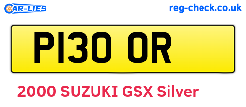 P13OOR are the vehicle registration plates.