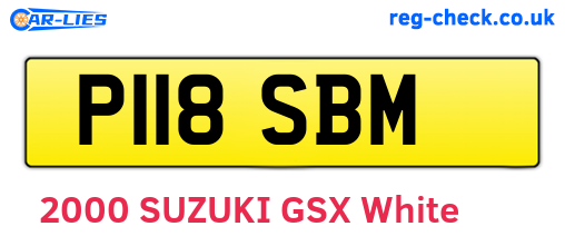 P118SBM are the vehicle registration plates.