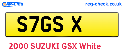 S7GSX are the vehicle registration plates.