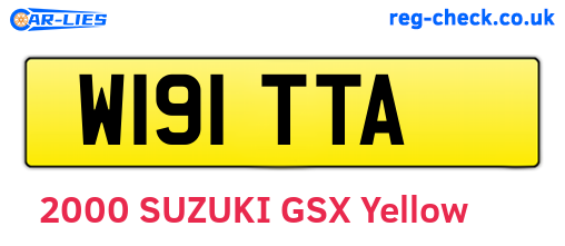 W191TTA are the vehicle registration plates.