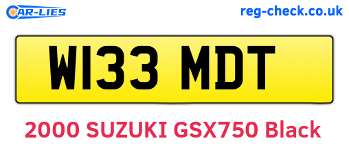 W133MDT are the vehicle registration plates.