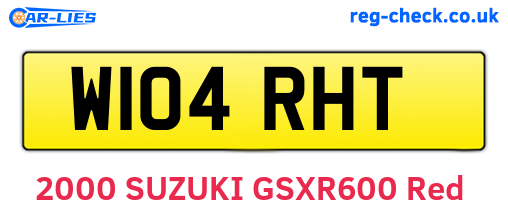 W104RHT are the vehicle registration plates.