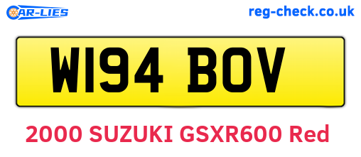 W194BOV are the vehicle registration plates.