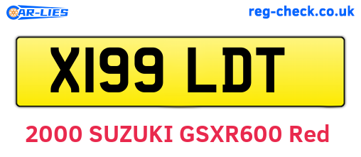 X199LDT are the vehicle registration plates.