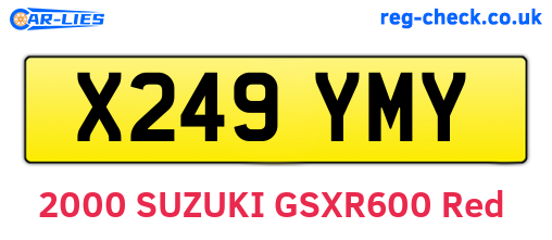 X249YMY are the vehicle registration plates.