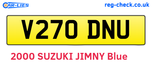 V270DNU are the vehicle registration plates.