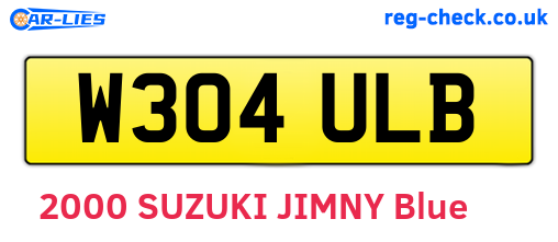 W304ULB are the vehicle registration plates.