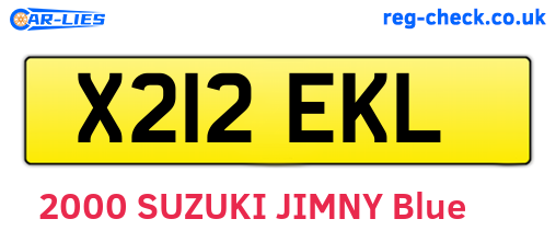 X212EKL are the vehicle registration plates.