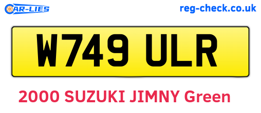 W749ULR are the vehicle registration plates.