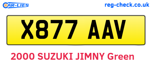 X877AAV are the vehicle registration plates.