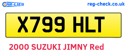 X799HLT are the vehicle registration plates.