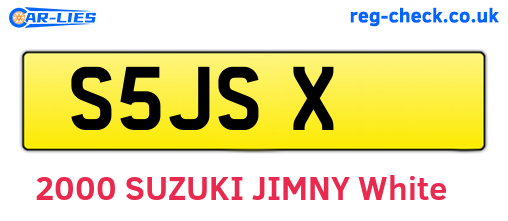 S5JSX are the vehicle registration plates.