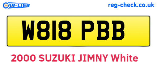 W818PBB are the vehicle registration plates.