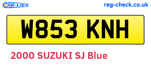W853KNH are the vehicle registration plates.