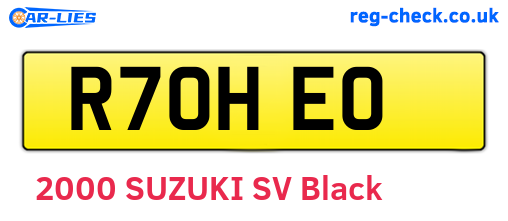R70HEO are the vehicle registration plates.