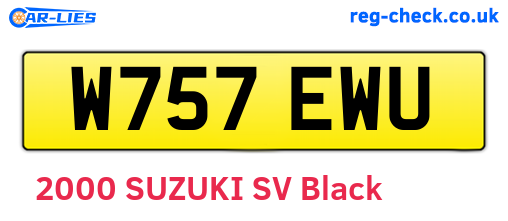 W757EWU are the vehicle registration plates.