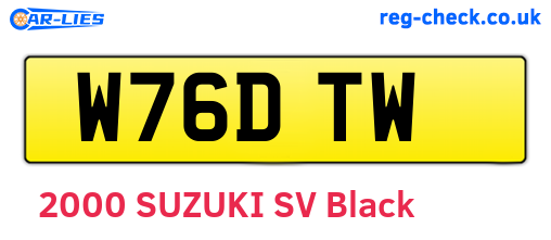 W76DTW are the vehicle registration plates.