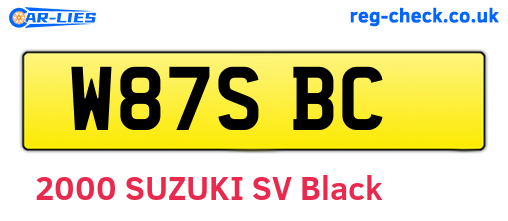 W87SBC are the vehicle registration plates.