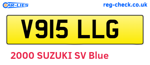 V915LLG are the vehicle registration plates.