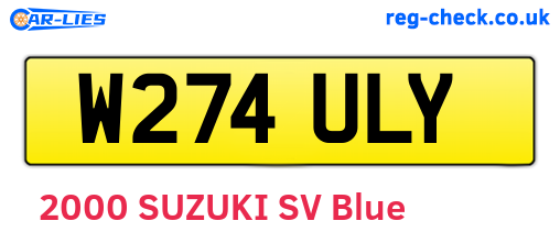 W274ULY are the vehicle registration plates.
