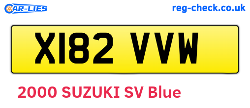 X182VVW are the vehicle registration plates.